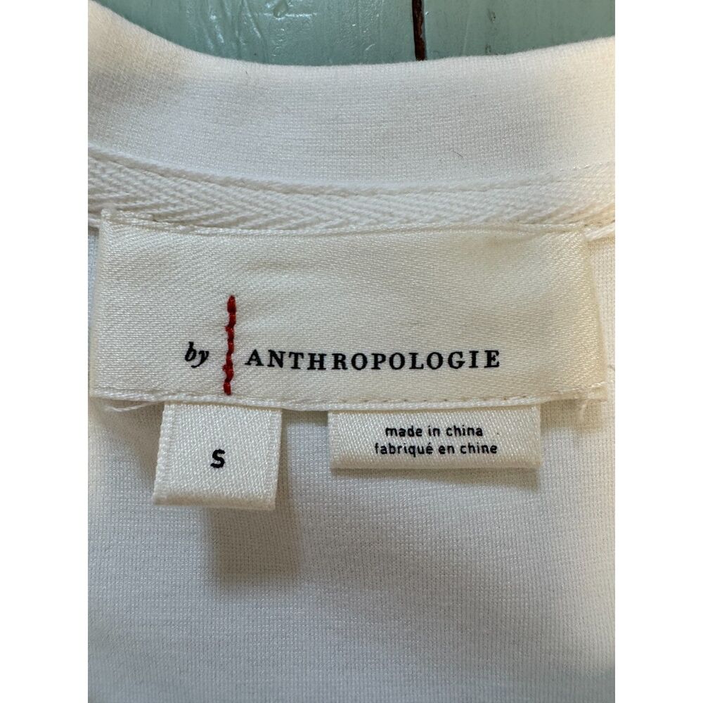 Anthro by Anthropologie White Ruffle Sleeve Tank Top Size Small - Picture 5 of 6